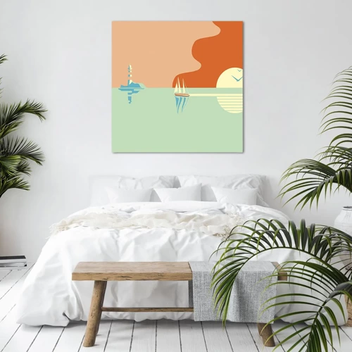 Cuadro sobre lienzo - Impresión de Imagen - Un paisaje marino perfecto - 40x40 cm