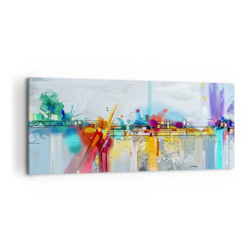 Cuadro sobre lienzo - Impresión de Imagen - Un puente de alegría sobre el río de la vida - 100x40 cm