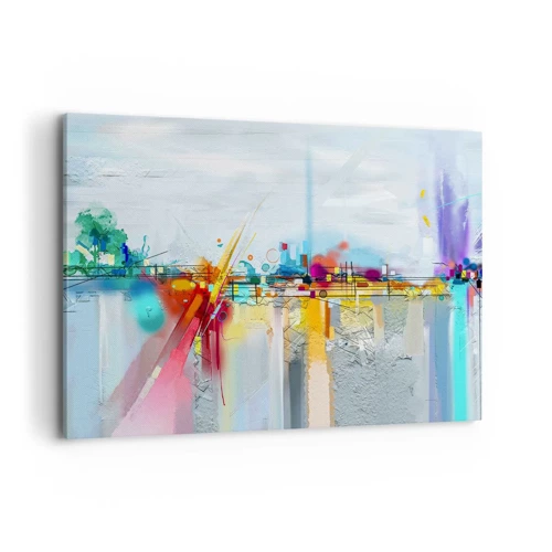 Cuadro sobre lienzo - Impresión de Imagen - Un puente de alegría sobre el río de la vida - 100x70 cm