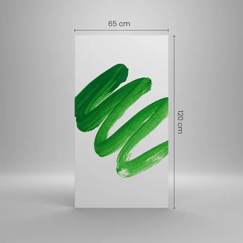 Cuadro sobre lienzo - Impresión de Imagen - Una broma verde - 65x120 cm