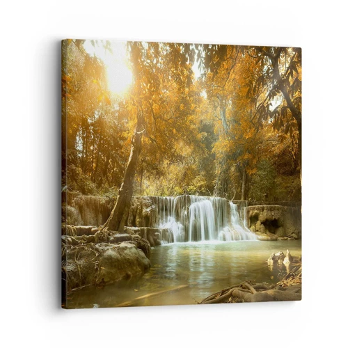 Cuadro sobre lienzo - Impresión de Imagen - Una cascada en el parque - 30x30 cm