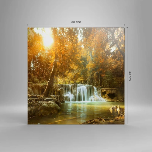 Cuadro sobre lienzo - Impresión de Imagen - Una cascada en el parque - 30x30 cm