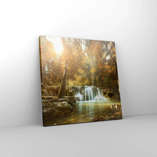 Cuadro sobre lienzo - Impresión de Imagen - Una cascada en el parque - 30x30 cm