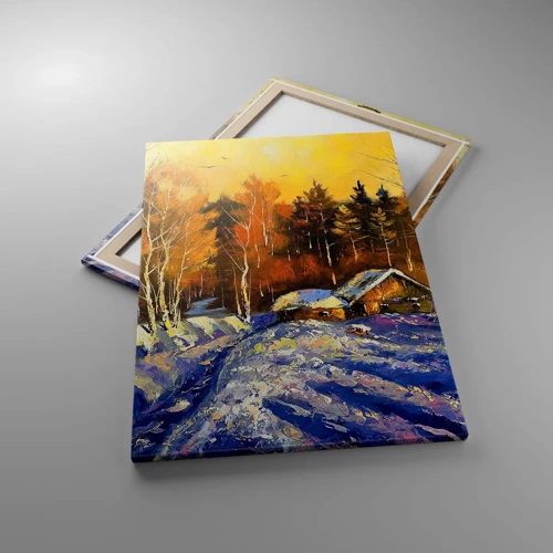 Cuadro sobre lienzo - Impresión de Imagen - Una impresión invernal al sol - 70x100 cm
