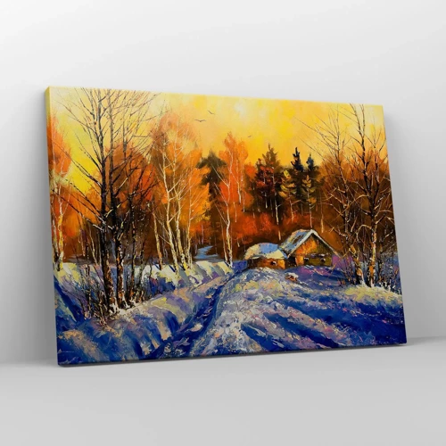Cuadro sobre lienzo - Impresión de Imagen - Una impresión invernal al sol - 70x50 cm