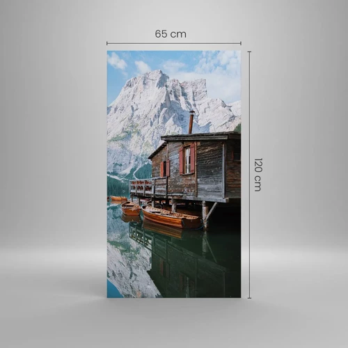 Cuadro sobre lienzo - Impresión de Imagen - Una mañana cristalina de montaña - 65x120 cm