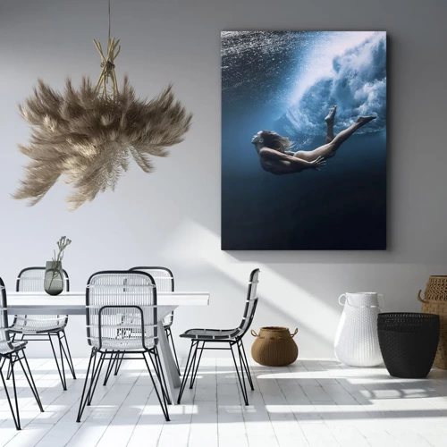 Cuadro sobre lienzo - Impresión de Imagen - Una sirena contemporánea - 50x70 cm