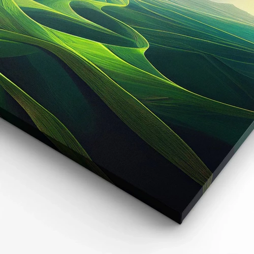 Cuadro sobre lienzo - Impresión de Imagen - Valles en tonos verdes - 160x50 cm