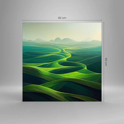 Cuadro sobre lienzo - Impresión de Imagen - Valles en tonos verdes - 60x60 cm