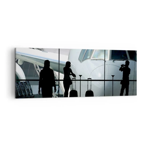Cuadro sobre lienzo - Impresión de Imagen - Vis a vis en el aeropuerto - 140x50 cm