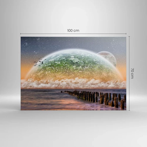 Cuadro sobre lienzo - Impresión de Imagen - Y el mundo emergió del agua - 100x70 cm