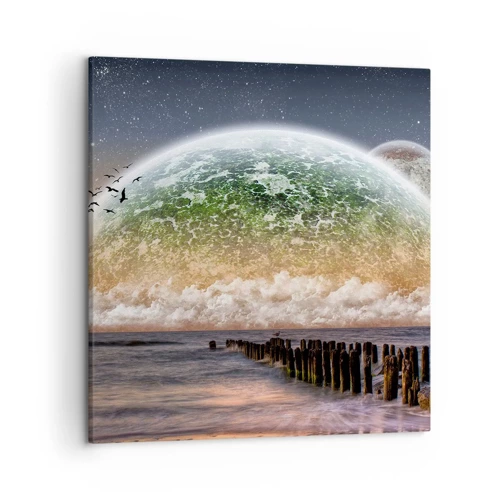 Cuadro sobre lienzo - Impresión de Imagen - Y el mundo emergió del agua - 50x50 cm