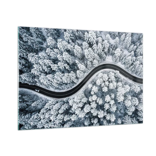 Cuadro sobre vidrio - Impresiones sobre Vidrio - A través de un bosque invernal - 100x70 cm