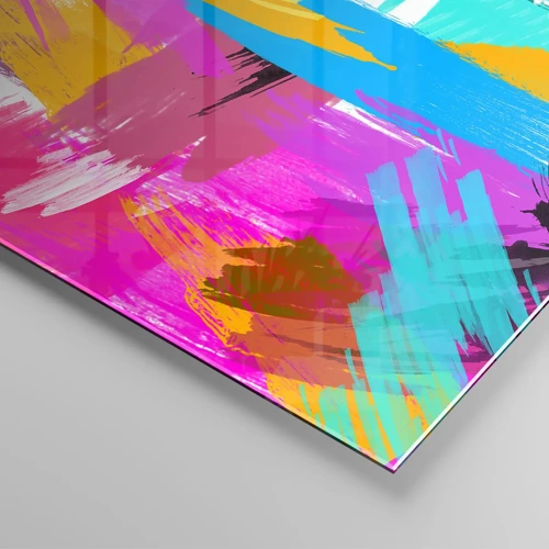 Cuadro sobre vidrio - Impresiones sobre Vidrio - Abstracción colorida - 140x50 cm