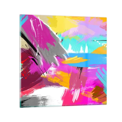 Cuadro sobre vidrio - Impresiones sobre Vidrio - Abstracción colorida - 60x60 cm