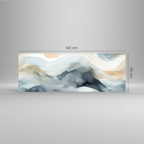 Cuadro sobre vidrio - Impresiones sobre Vidrio - Abstracción de nieve y niebla - 140x50 cm