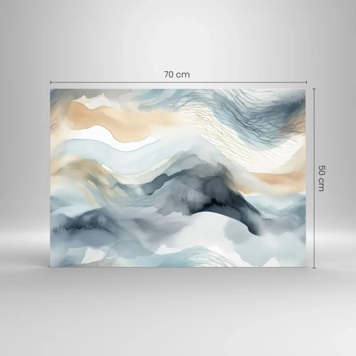 Cuadro sobre vidrio - Impresiones sobre Vidrio - Abstracción de nieve y niebla - 70x50 cm