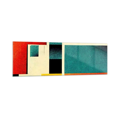 Cuadro sobre vidrio - Impresiones sobre Vidrio - Abstracción geométrica - buena energía - 160x50 cm
