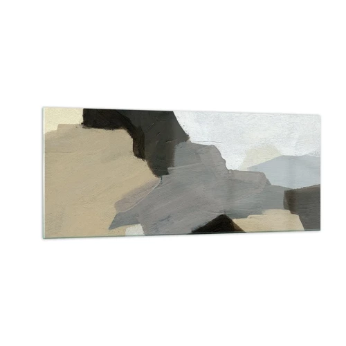 Cuadro sobre vidrio - Impresiones sobre Vidrio - Abstracción: partes del gris - 100x40 cm