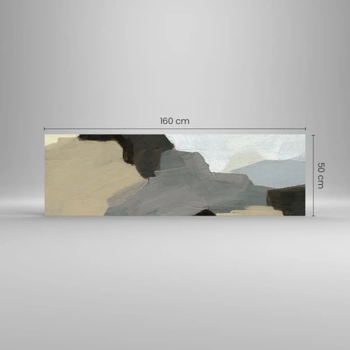 Cuadro sobre vidrio - Impresiones sobre Vidrio - Abstracción: partes del gris - 160x50 cm