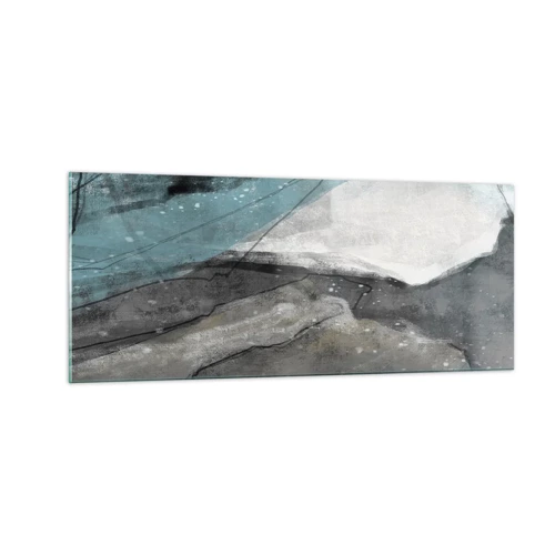 Cuadro sobre vidrio - Impresiones sobre Vidrio - Abstracción: rocas y hielo - 100x40 cm