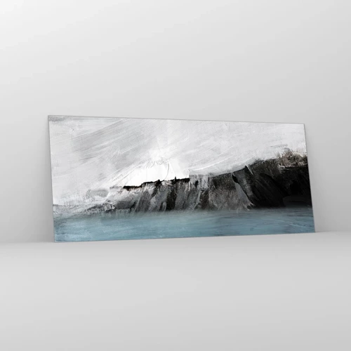 Cuadro sobre vidrio - Impresiones sobre Vidrio - Agua - tierra: un choque de elementos - 120x50 cm