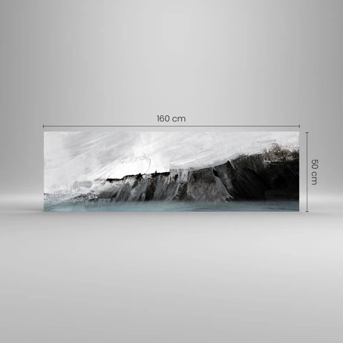 Cuadro sobre vidrio - Impresiones sobre Vidrio - Agua - tierra: un choque de elementos - 160x50 cm