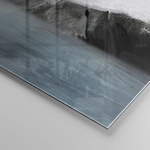 Cuadro sobre vidrio - Impresiones sobre Vidrio - Agua - tierra: un choque de elementos - 70x70 cm