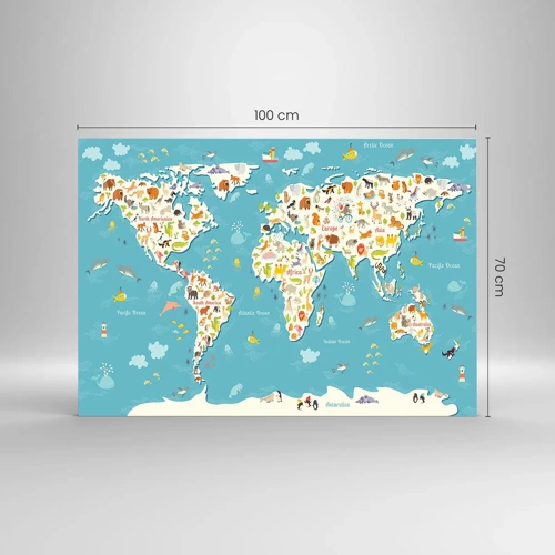 Cuadro sobre vidrio - Impresiones sobre Vidrio - Amamos al mundo entero - 100x70 cm