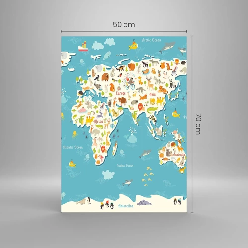 Cuadro sobre vidrio - Impresiones sobre Vidrio - Amamos al mundo entero - 50x70 cm