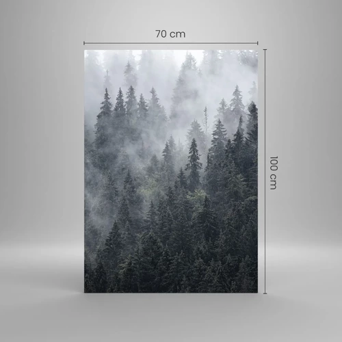 Cuadro sobre vidrio - Impresiones sobre Vidrio - Amanecer en el bosque - 70x100 cm
