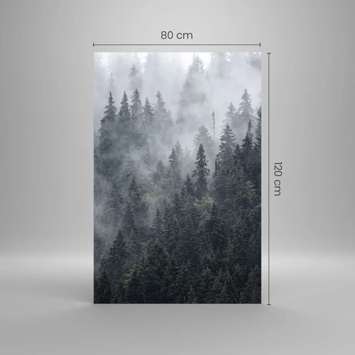 Cuadro sobre vidrio - Impresiones sobre Vidrio - Amanecer en el bosque - 80x120 cm