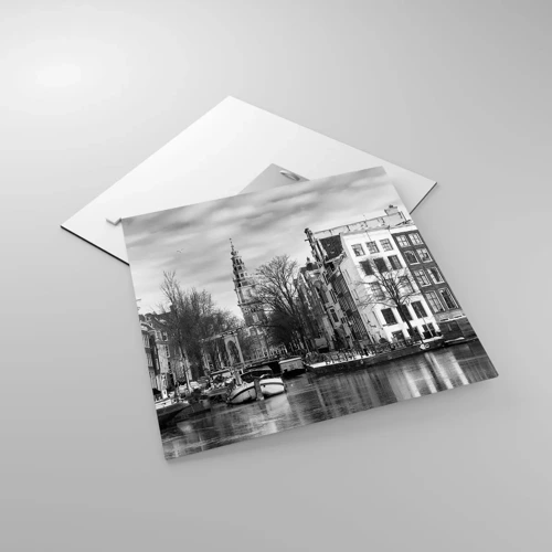 Cuadro sobre vidrio - Impresiones sobre Vidrio - Ambiente de Ámsterdam - 40x40 cm