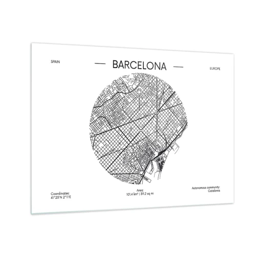 Cuadro sobre vidrio - Impresiones sobre Vidrio - Anatomía de Barcelona - 70x50 cm