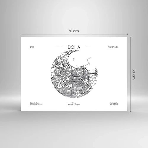 Cuadro sobre vidrio - Impresiones sobre Vidrio - Anatomía de Doha - 70x50 cm