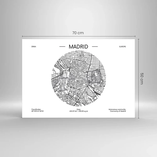 Cuadro sobre vidrio - Impresiones sobre Vidrio - Anatomía de Madrid - 70x50 cm