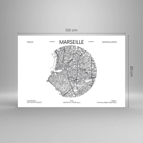 Cuadro sobre vidrio - Impresiones sobre Vidrio - Anatomía de Marsella - 120x80 cm