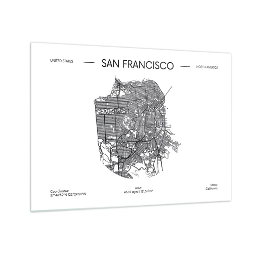 Cuadro sobre vidrio - Impresiones sobre Vidrio - Anatomía de San Francisco - 70x50 cm