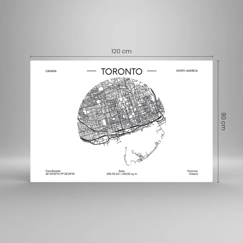 Cuadro sobre vidrio - Impresiones sobre Vidrio - Anatomía de Toronto - 120x80 cm