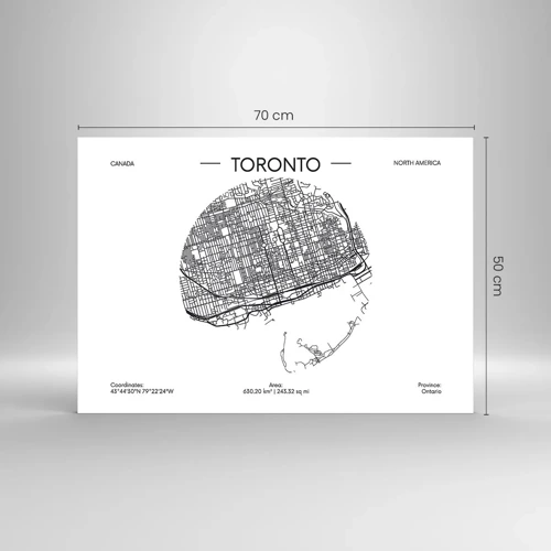 Cuadro sobre vidrio - Impresiones sobre Vidrio - Anatomía de Toronto - 70x50 cm