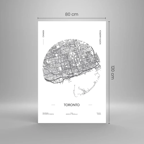 Cuadro sobre vidrio - Impresiones sobre Vidrio - Anatomía de Toronto - 80x120 cm