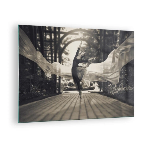 Cuadro sobre vidrio, Impresiones sobre Vidrio Arttor 70x50 cm - Danza del espíritu del jardín - Bailarina, Baile, Ballet, Cultura, Sepia, Para el salón, Para el dormitorio, Blanco, Negro, Horizontal, Vidrio, GAA70x50-4945