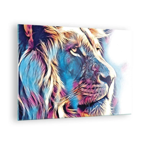 Cuadro sobre vidrio, Impresiones sobre Vidrio Arttor 70x50 cm - La sabiduría de la naturaleza - Animales, León, Abstracción, Arte, Acuarelas, Para el salón, Para el dormitorio, Blanco, Marrón, Horizontal, Vidrio, GAA70x50-4713
