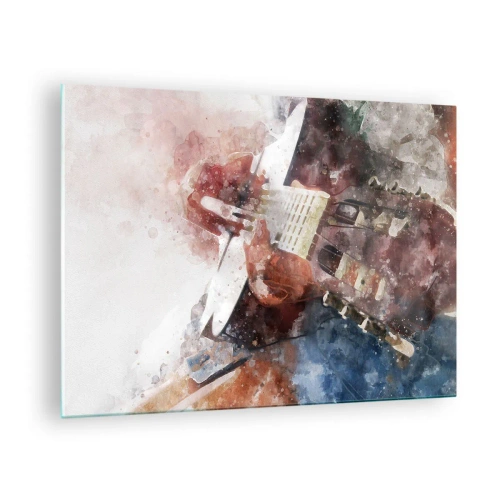 Cuadro sobre vidrio, Impresiones sobre Vidrio Arttor 70x50 cm - ¿Y qué opinas? - Abstracción, Música, Guitarra, Arte, Cuadro, Para el salón, Para el dormitorio, Rosa, Gris, Horizontal, Vidrio, GAA70x50-4000