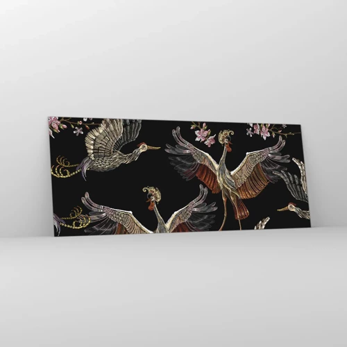 Cuadro sobre vidrio - Impresiones sobre Vidrio - Aves de cuento de hadas - 100x40 cm