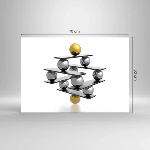 Cuadro sobre vidrio - Impresiones sobre Vidrio - Balance de oro y plata - 70x50 cm