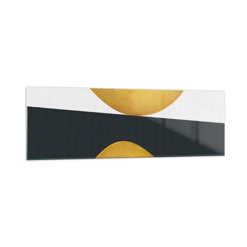 Cuadro sobre vidrio - Impresiones sobre Vidrio - Blanco, negro, dorado - 160x50 cm