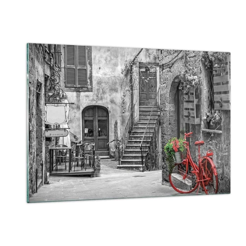 Cuadro sobre vidrio - Impresiones sobre Vidrio - Callejón de la Toscana - 120x80 cm