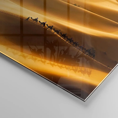 Cuadro sobre vidrio - Impresiones sobre Vidrio - Caravana sobre las olas del desierto - 100x70 cm