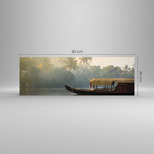 Cuadro sobre vidrio - Impresiones sobre Vidrio - Casa en el río - 90x30 cm